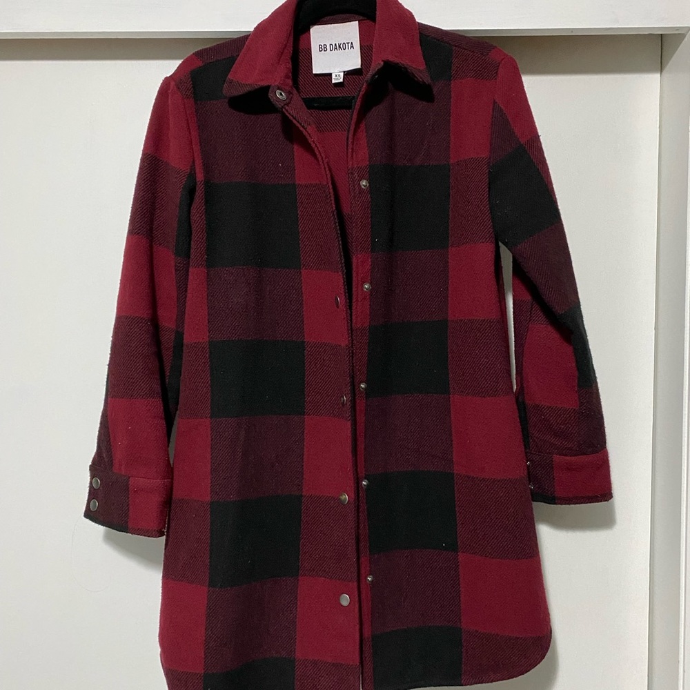 BB Dakota Red and Black Plaid Jacket